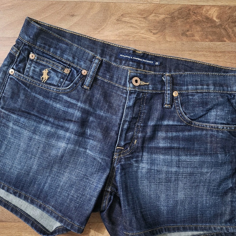 Ralph Lauren Sport Dark Wash Denim Jean Shorts Womens Size 29